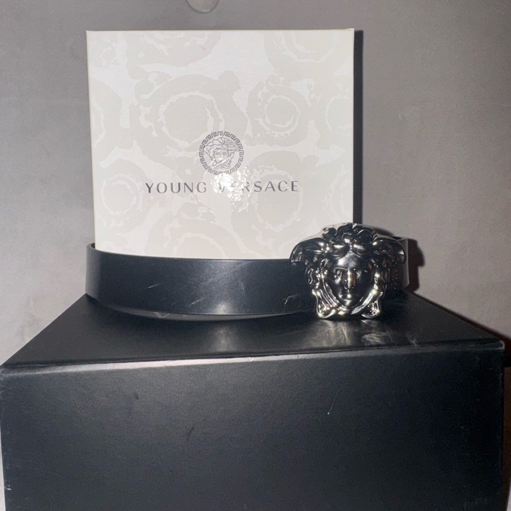 Versace Black Leather Belt